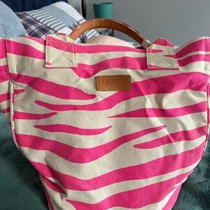 Ubuntu Pink and Cream Zebra Tote Bag